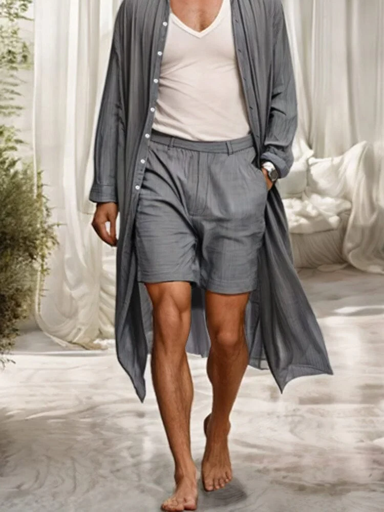 Lightweight Long Outerwear and Shorts Set - Image 4