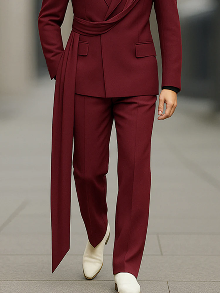Luxury Decorative Belt Blazer Pants Set - Image 4