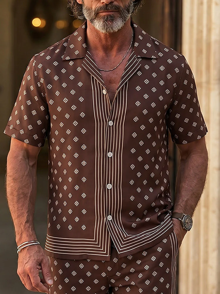 Luxury Resort Style Printed Shorts Set - Image 3