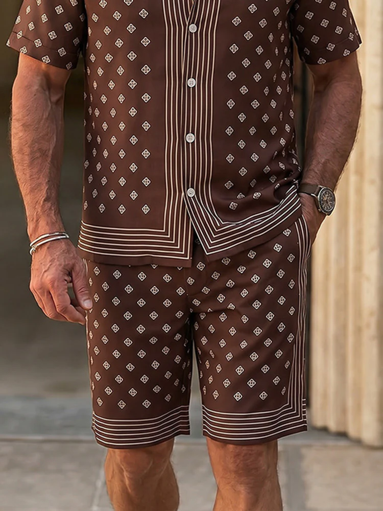 Luxury Resort Style Printed Shorts Set - Image 4
