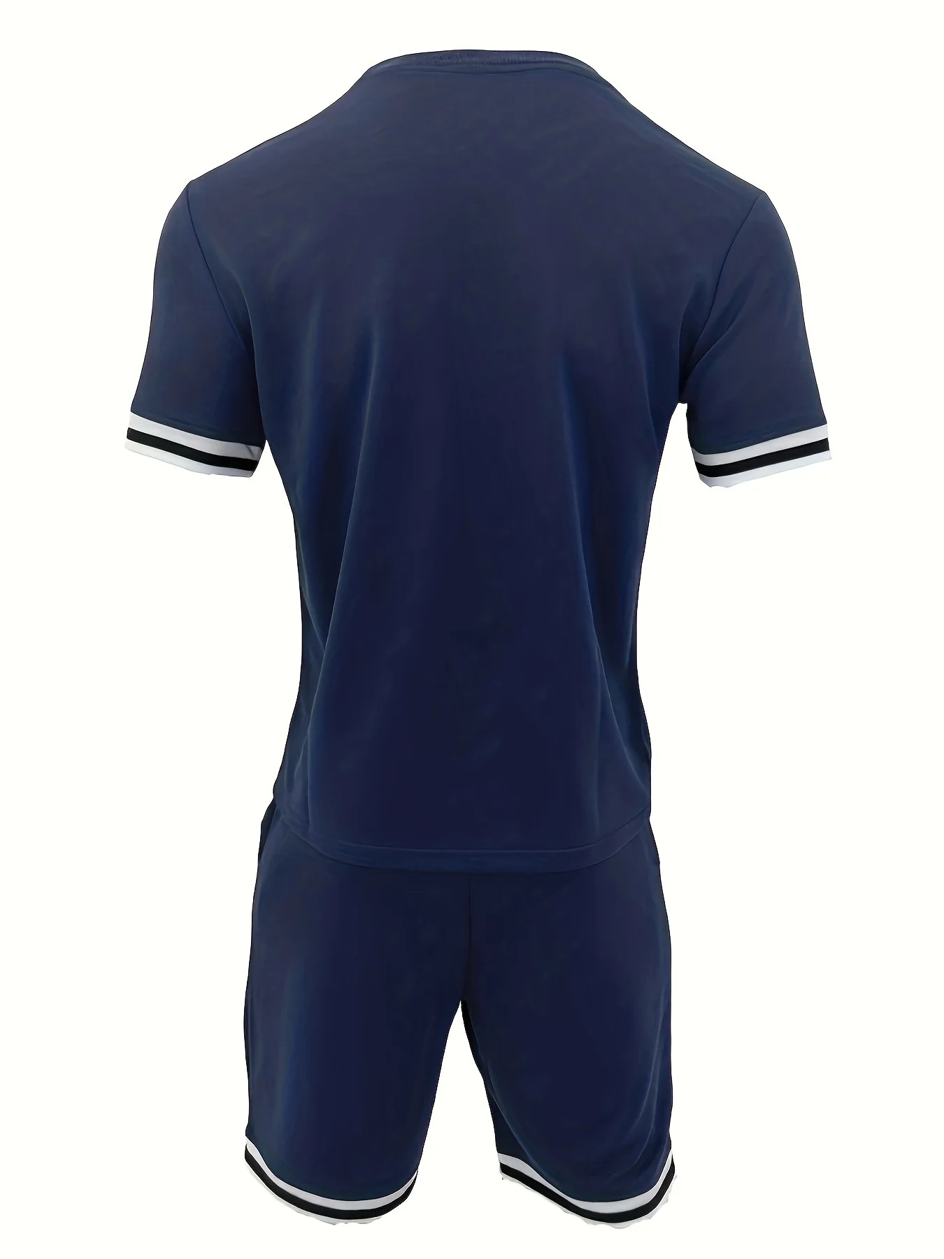 Men's Contrast Stripe 2-Piece Short Sleeve Tee & Shorts Set - Image 8