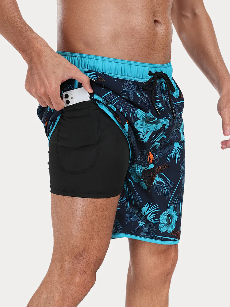 Men's Quick-Dry Printed Swim Trunks - Image 6