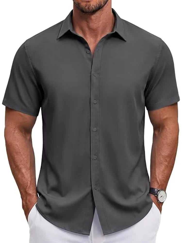 Men's Short Sleeve Casual Button-Down Shirt (US Only) - Image 13