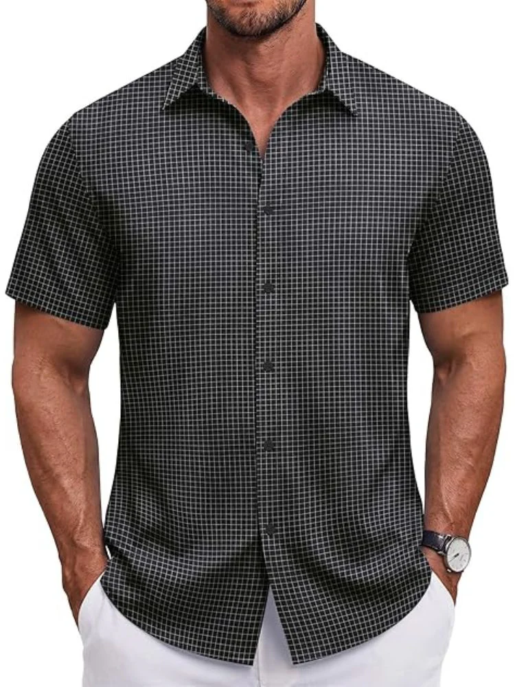Men's Short Sleeve Casual Button-Down Shirt (US Only) - Image 26