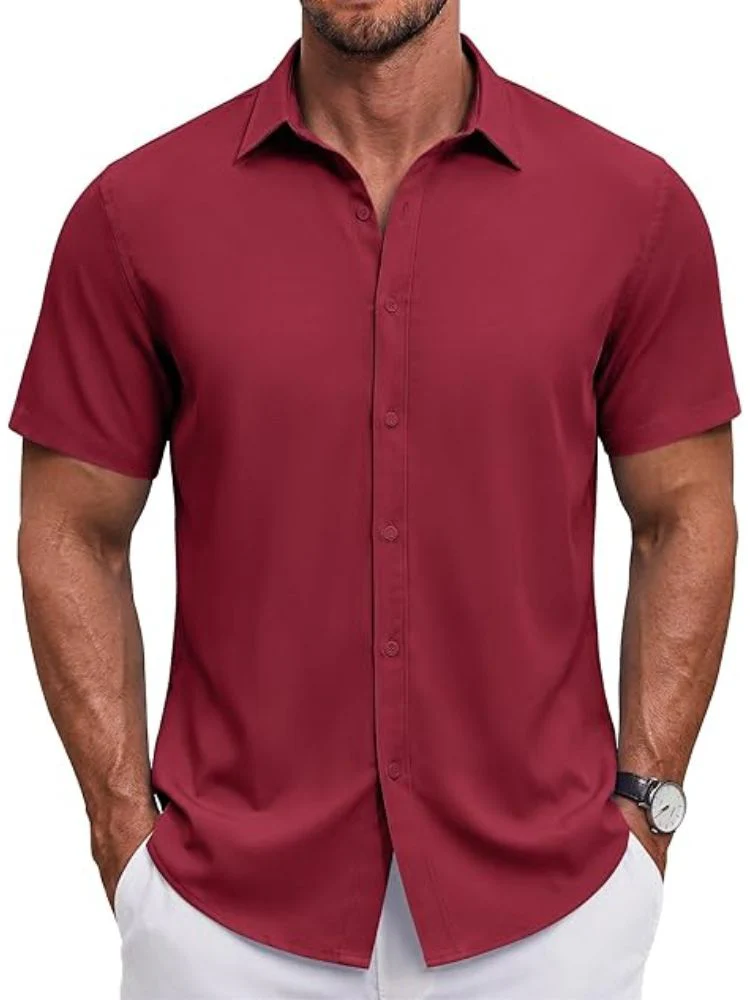 Men's Short Sleeve Casual Button-Down Shirt (US Only) - Image 6