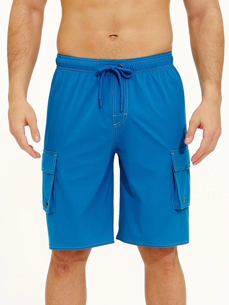 Men's Summer Solid Side-Stripe Boardshorts - Image 11