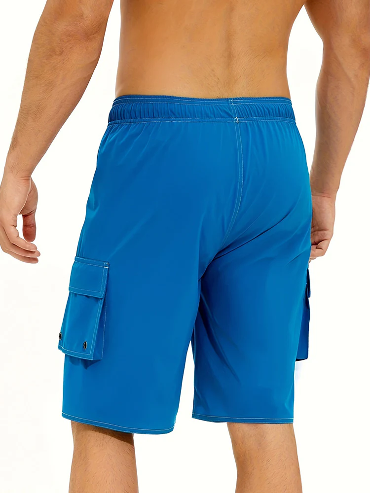 Men's Summer Solid Side-Stripe Boardshorts - Image 7