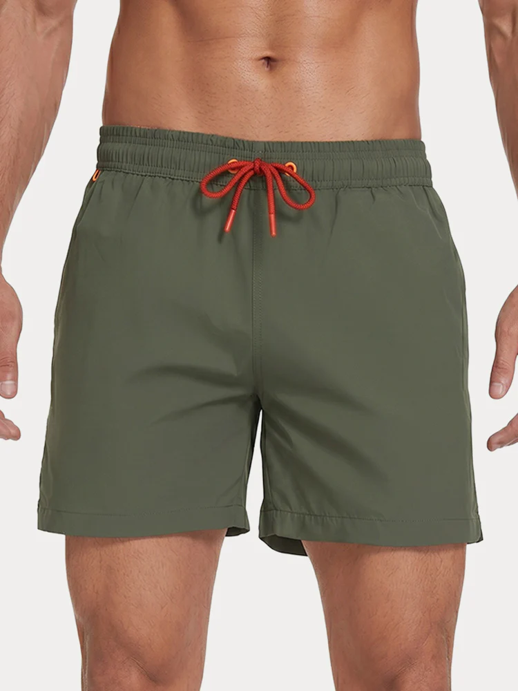 Mesh Lining Elastic Waist Beach Shorts - Image 11