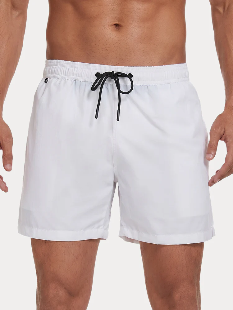 Mesh Lining Elastic Waist Beach Shorts - Image 12