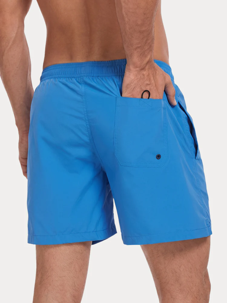Mesh Lining Elastic Waist Beach Shorts - Image 4