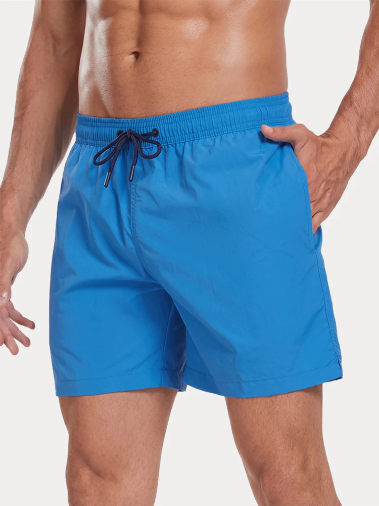 Mesh Lining Elastic Waist Beach Shorts - Image 5
