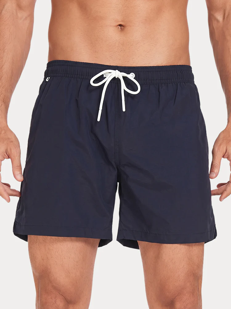 Mesh Lining Elastic Waist Beach Shorts - Image 9