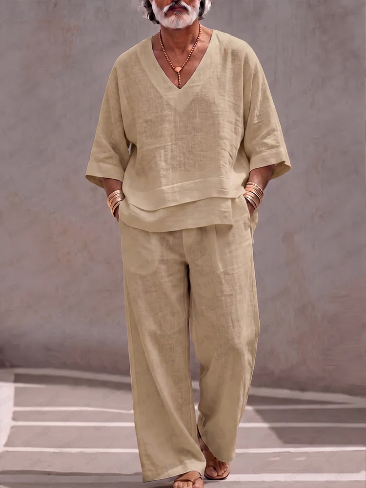 Minimalism Comfy Loose Cotton Matching Set