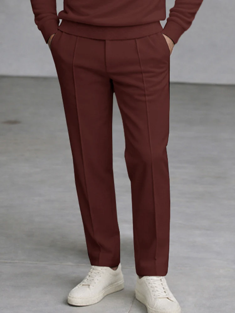 Minimalism Cross Placket Top and Pants Set - Image 4