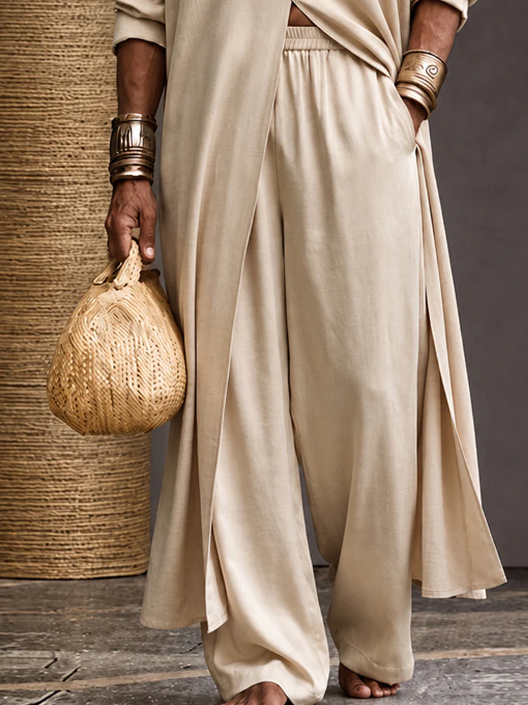 Minimalist Loose Longline Tunic Top Pants Set - Image 4