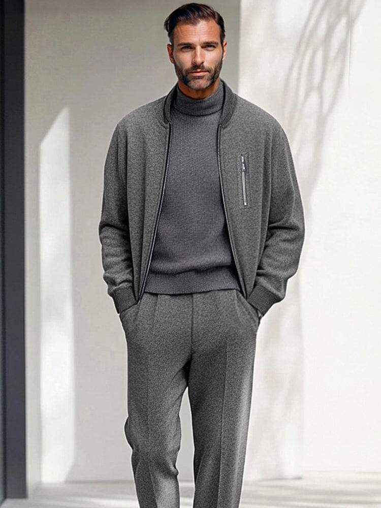 Minimalist Zippered Jacket Set - Image 13