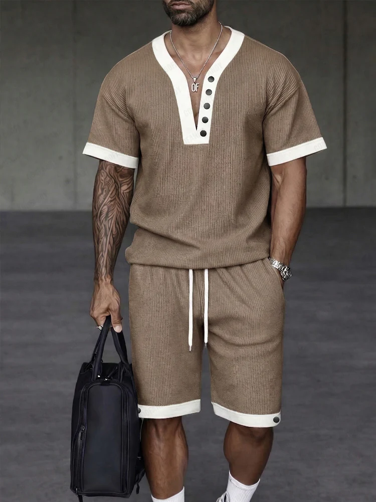 Modern Athleisure Contrast Trim Matching Set - Image 2