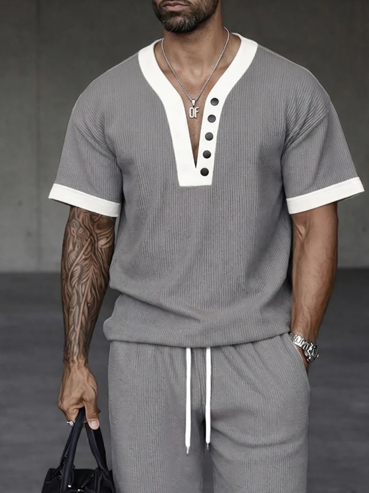 Modern Athleisure Contrast Trim Matching Set - Image 3