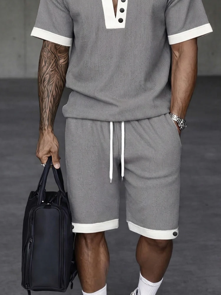 Modern Athleisure Contrast Trim Matching Set - Image 4