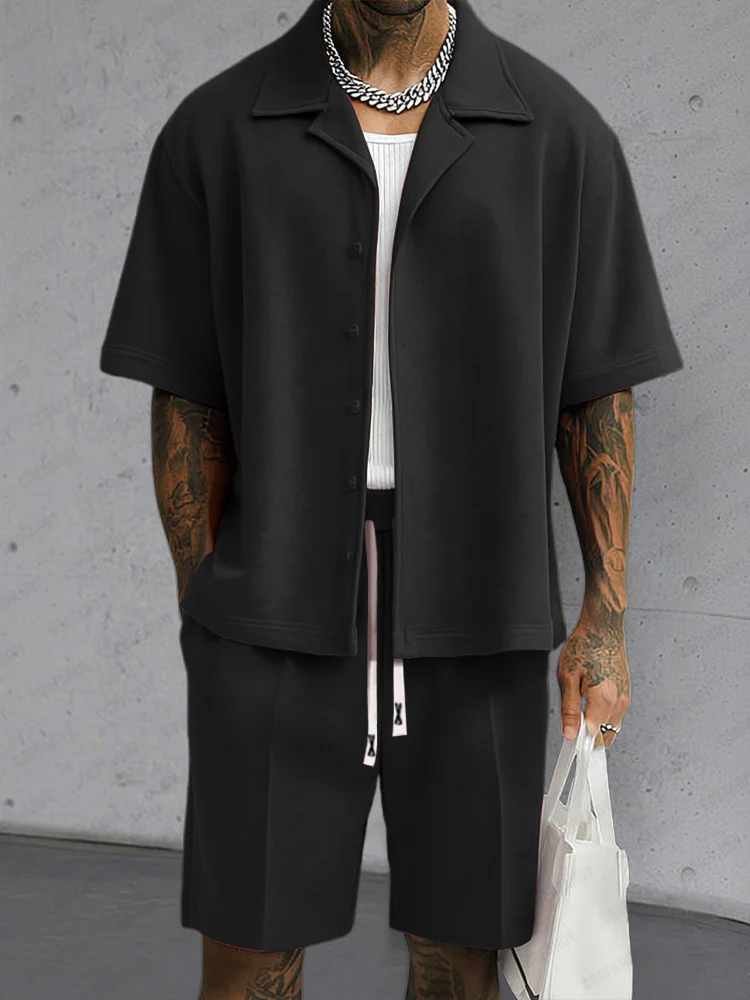 Modern Basic Shirt Shorts Set