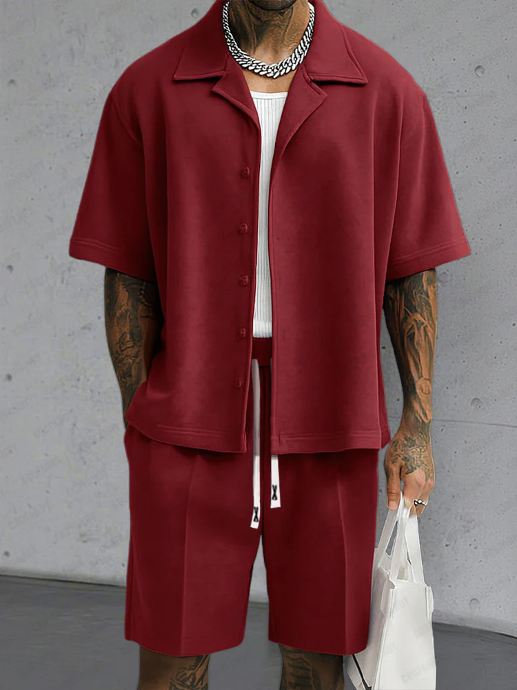 Modern Basic Shirt Shorts Set - Image 2