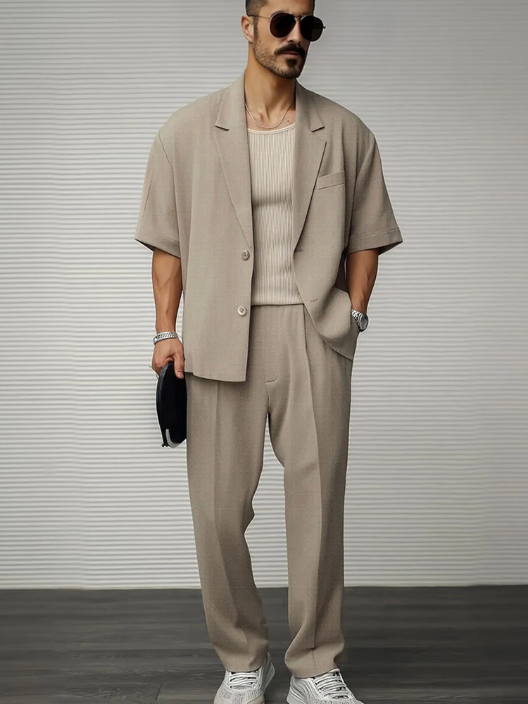 Modern Casual Thin Blazer Pants Set - Image 3