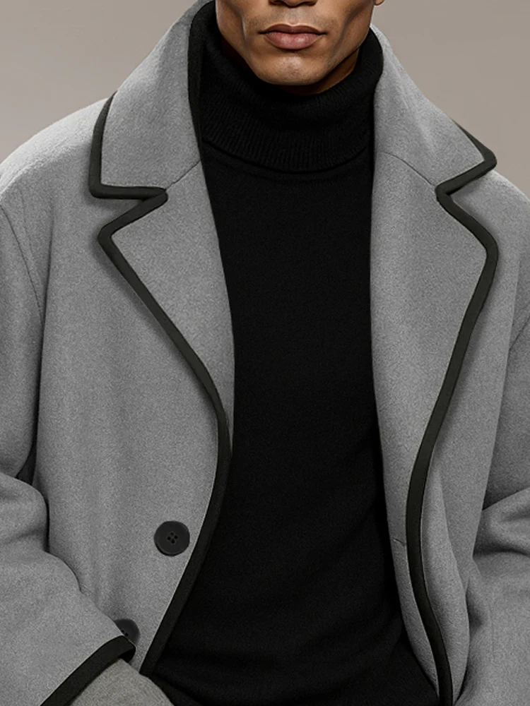 Modern Casual Contrast Front Coat - Image 3