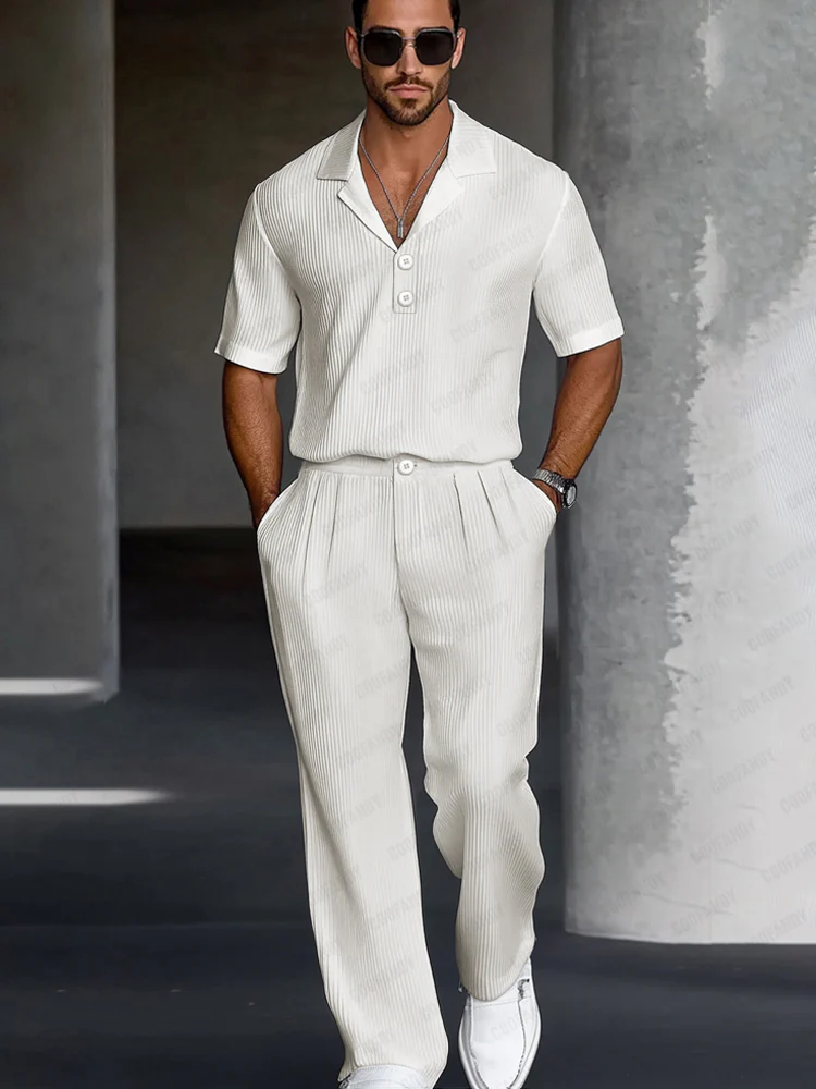 Modern Casual Textured Matching Set