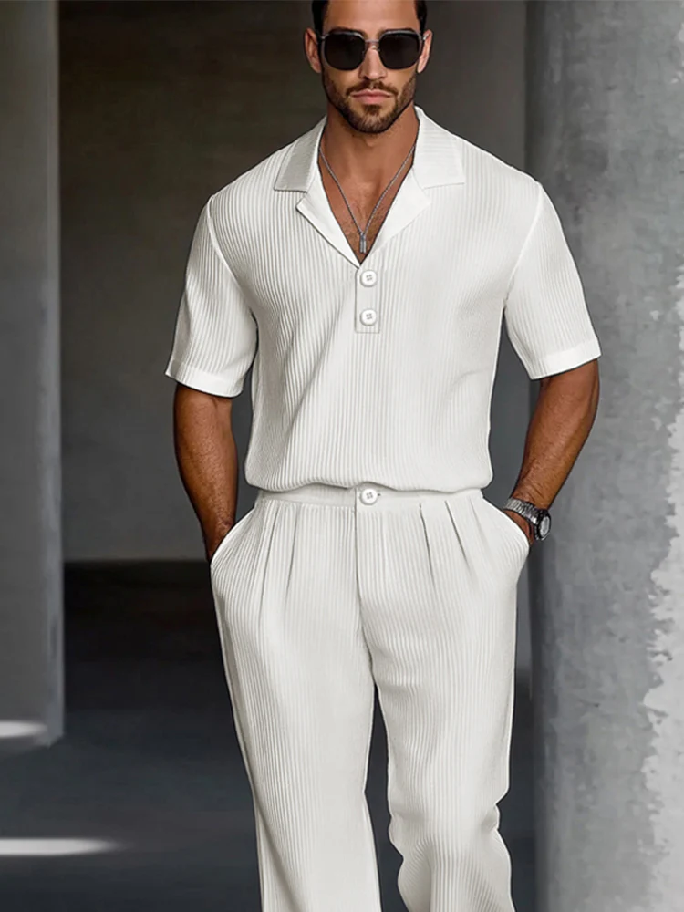 Modern Casual Textured Matching Set - Image 3