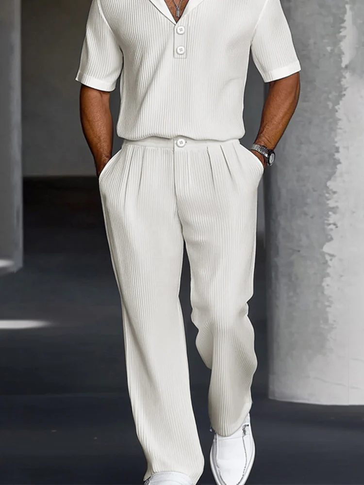 Modern Casual Textured Matching Set - Image 4