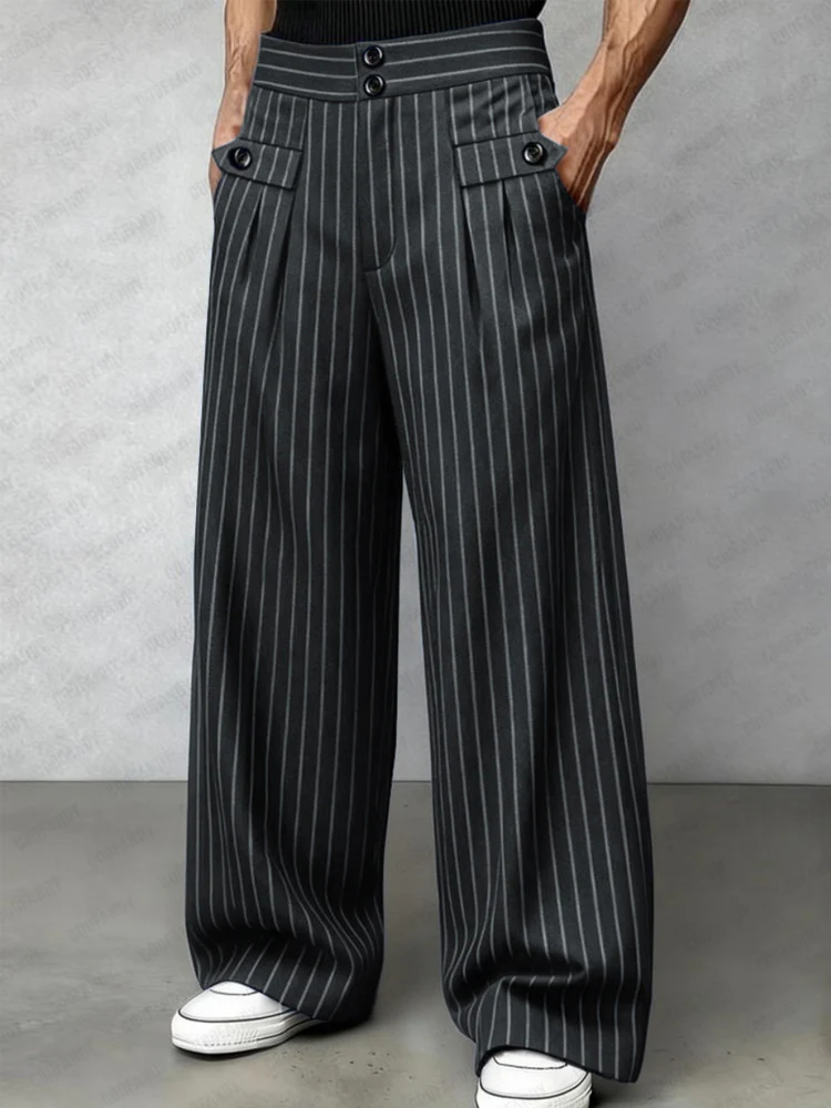 Modern Casual Vertical Striped Pants - Image 2
