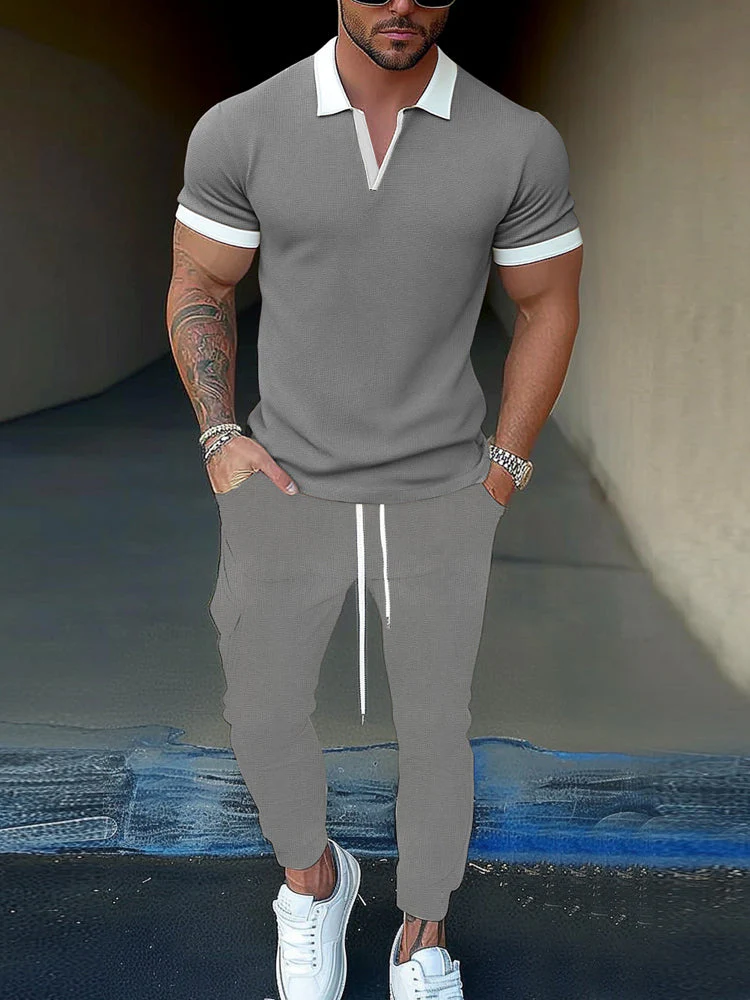 Modern Comfy Polo Jogger Set - Image 6