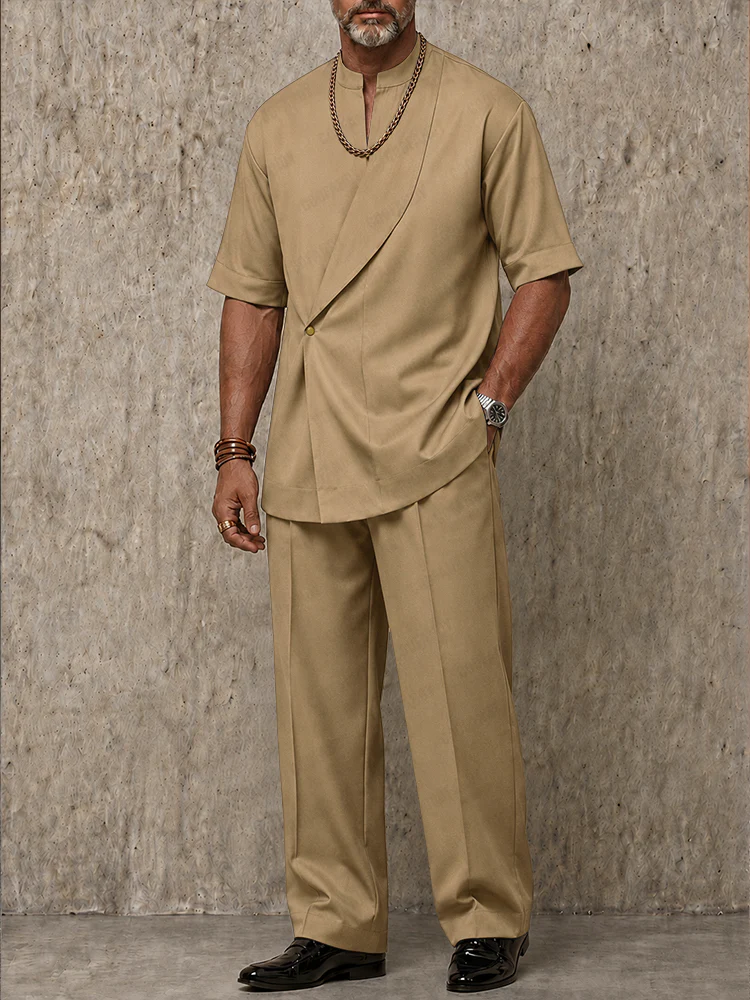 Modern Commuter Pullover Shirt Pants Set - Image 2