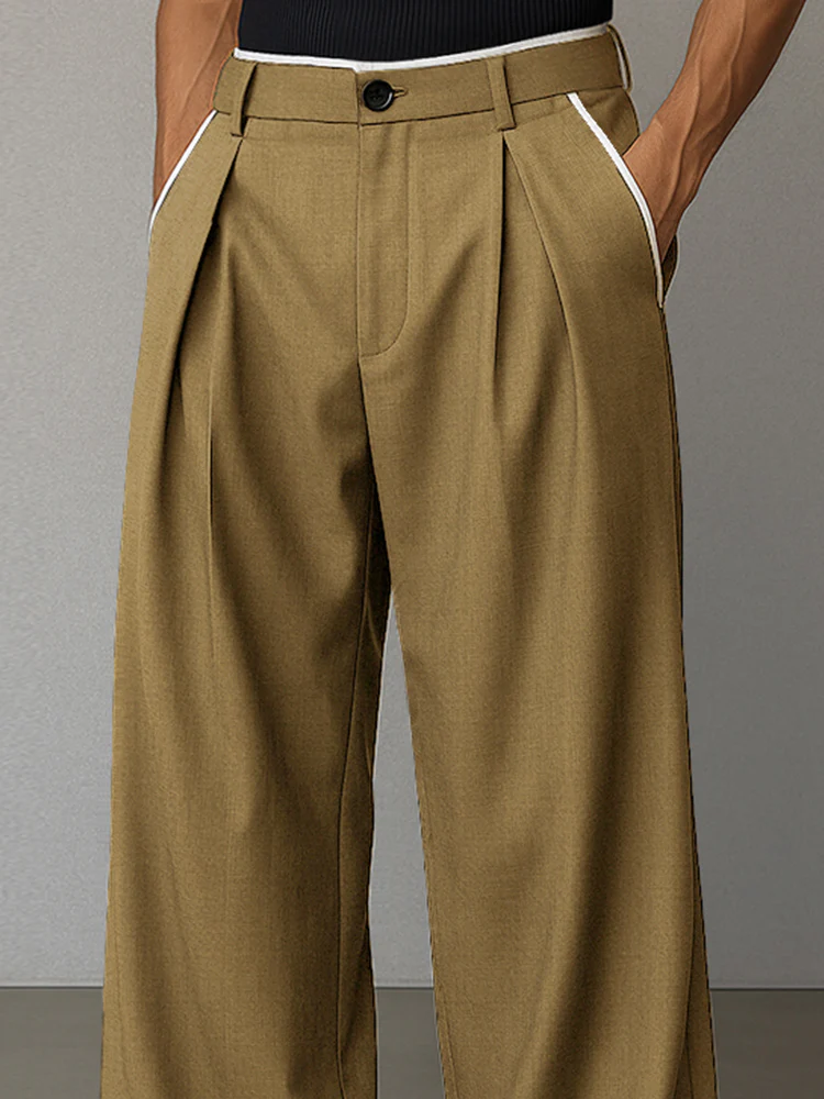 Modern Contrast Trim Straight Cut Pants - Image 3