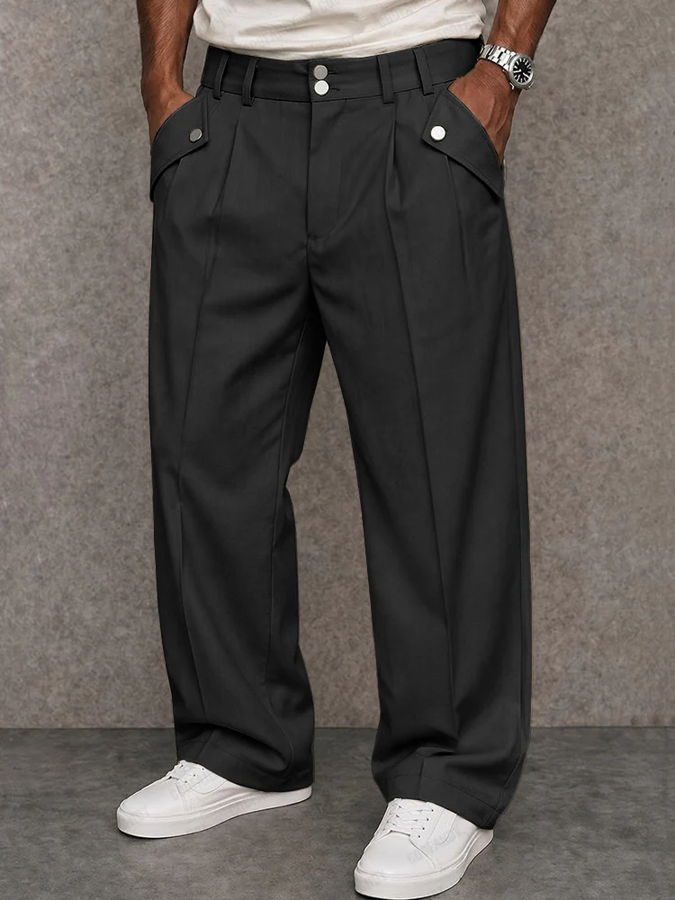 Modern Essential Button Accent Pants - Image 2