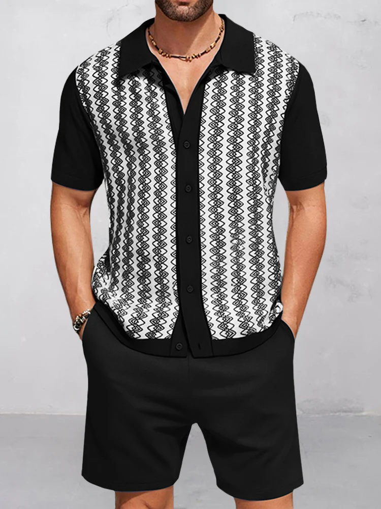 Modern Jacquard Knit 2-Piece Set - Image 2