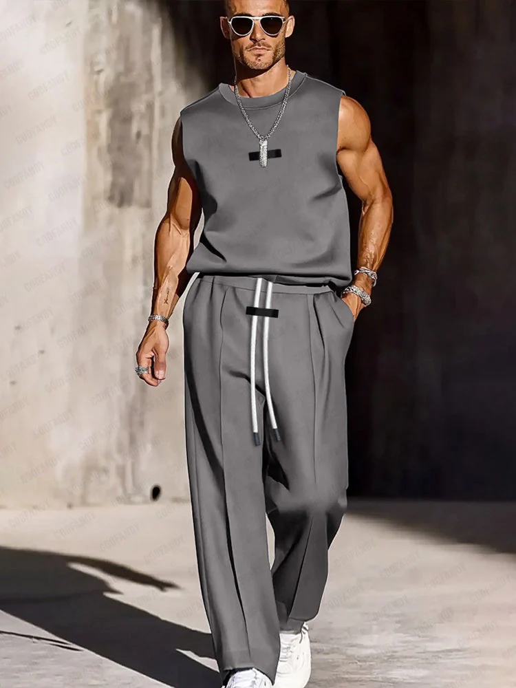 Modern Leisure Tank Top Pants Set - Image 5