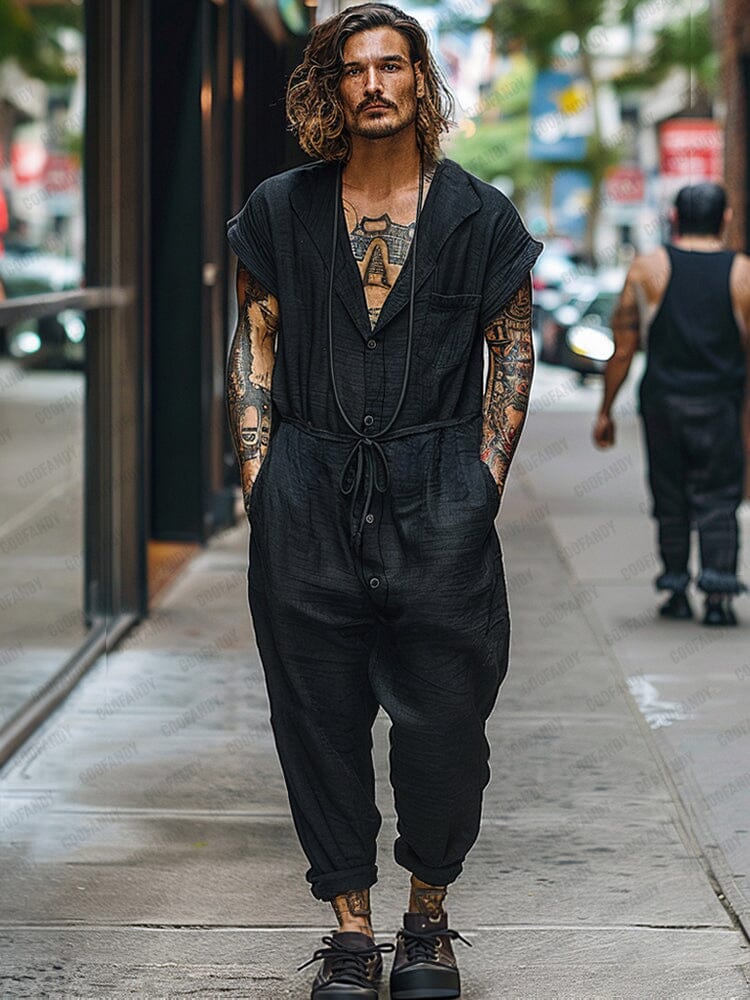 Modern Linen Blend Jumpsuit - Image 2