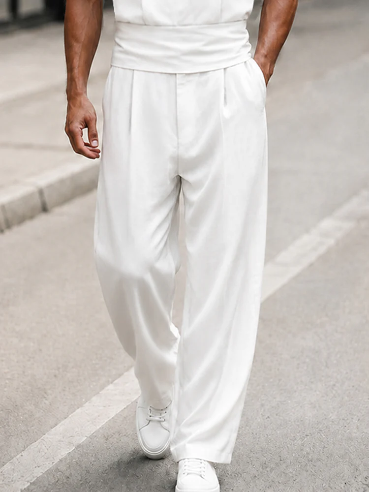 Modern Minimalist Half Placket Shirt Pants Set - Image 4