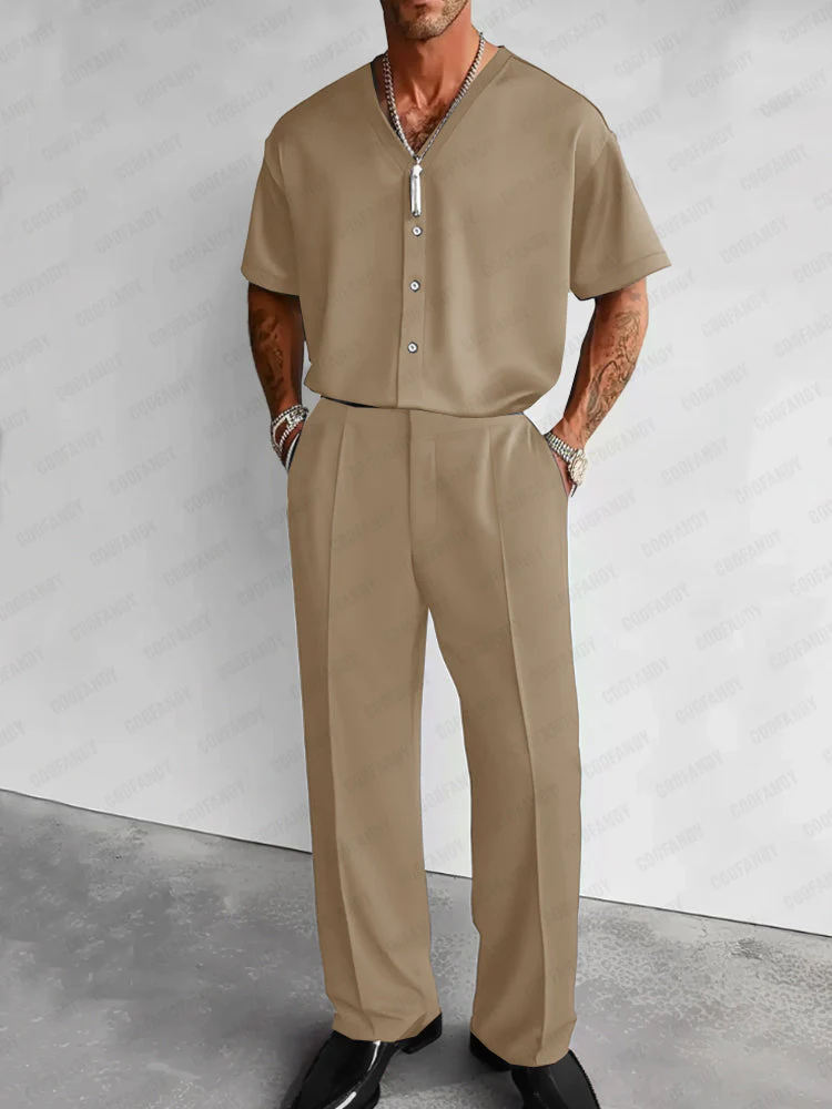 Modern Relaxed Fit Shirt Pants Set - Image 8