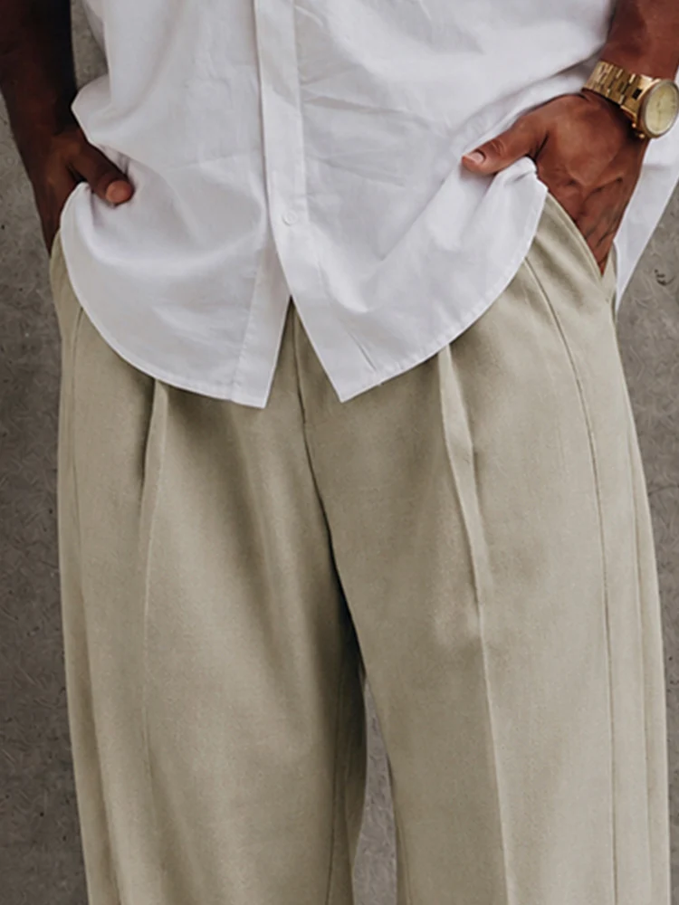 Modern Smart Casual Pleated Harem Pants - Image 3