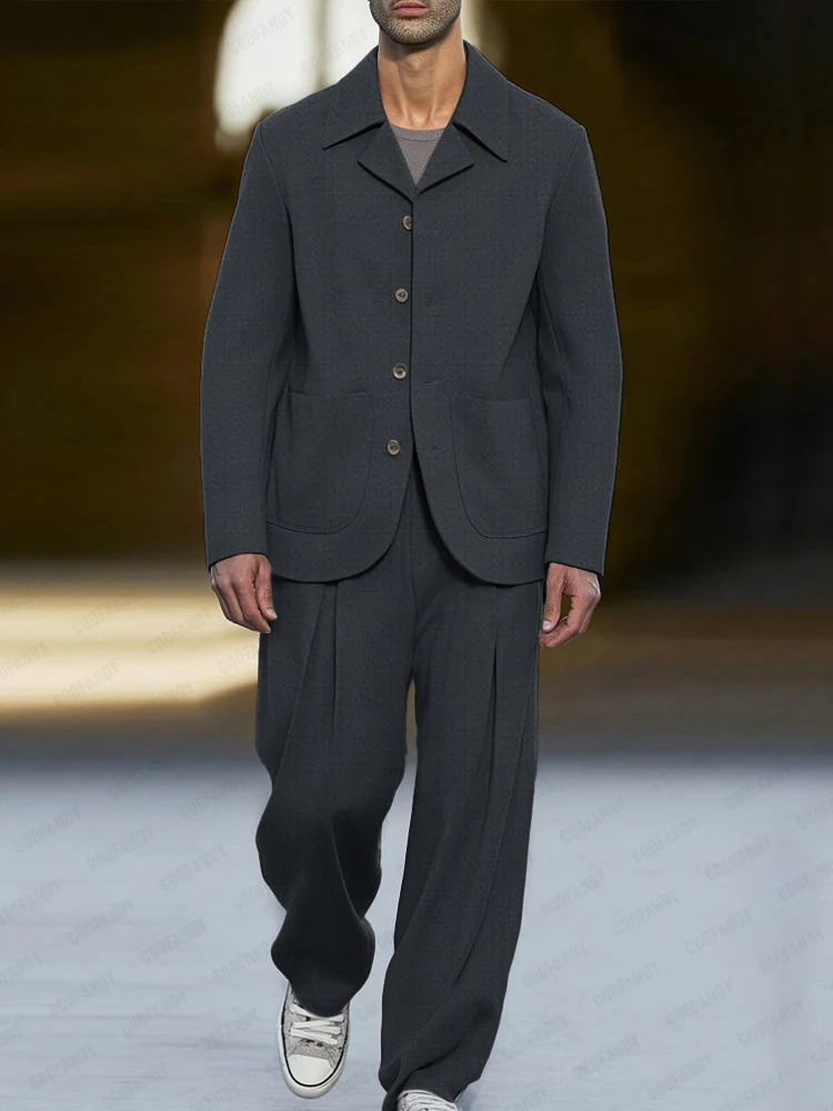 Modern Smart Casual Thin Suit Set - Image 4