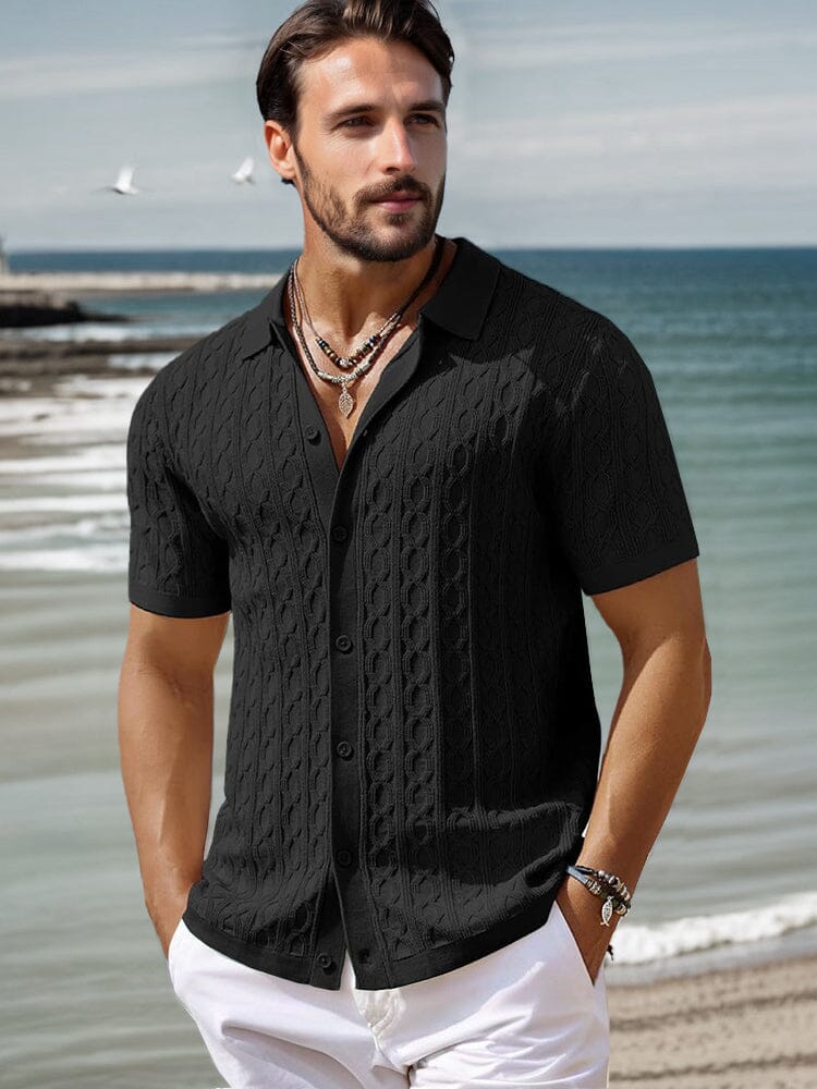 Modern Soft Cable Knit Shirt - Image 2