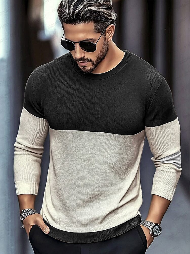 Modern Soft  Color Block Sweater