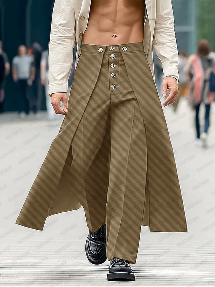Modern Street Detachable Layer Suit Pants - Image 2