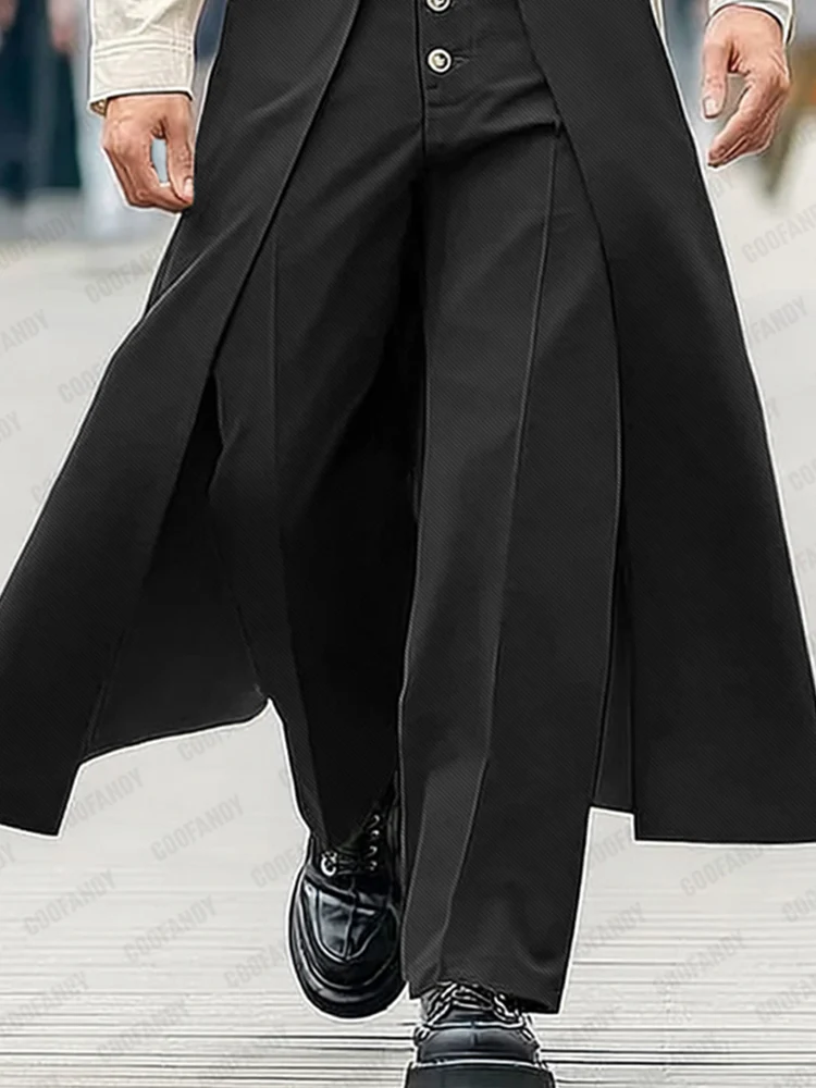 Modern Street Detachable Layer Suit Pants - Image 4