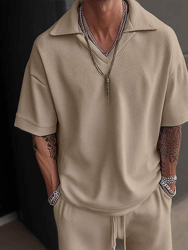 Modern Stripe Textured Outfit Set - Image 3