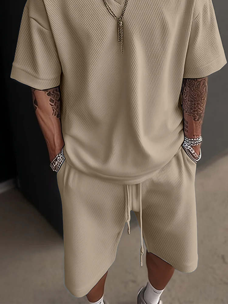 Modern Stripe Textured Outfit Set - Image 4