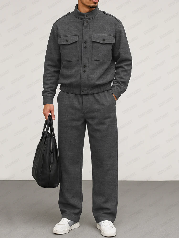 Modern Utility Cargo Jacket Pants Set