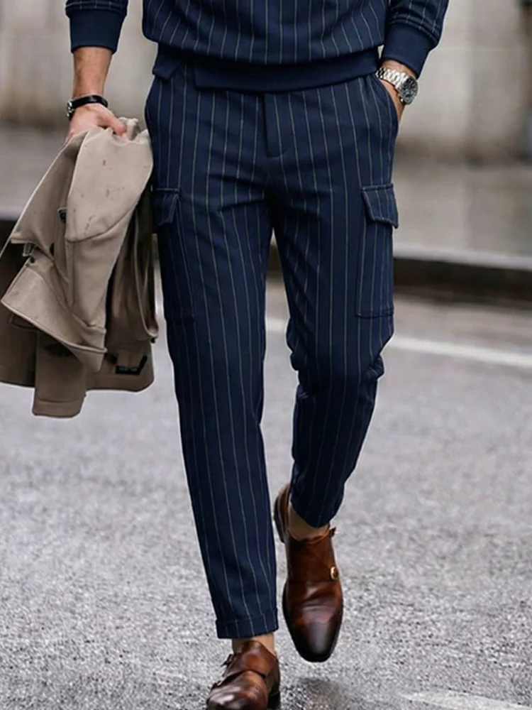 Mordern Casual Vertical Striped Matching Set - Image 4